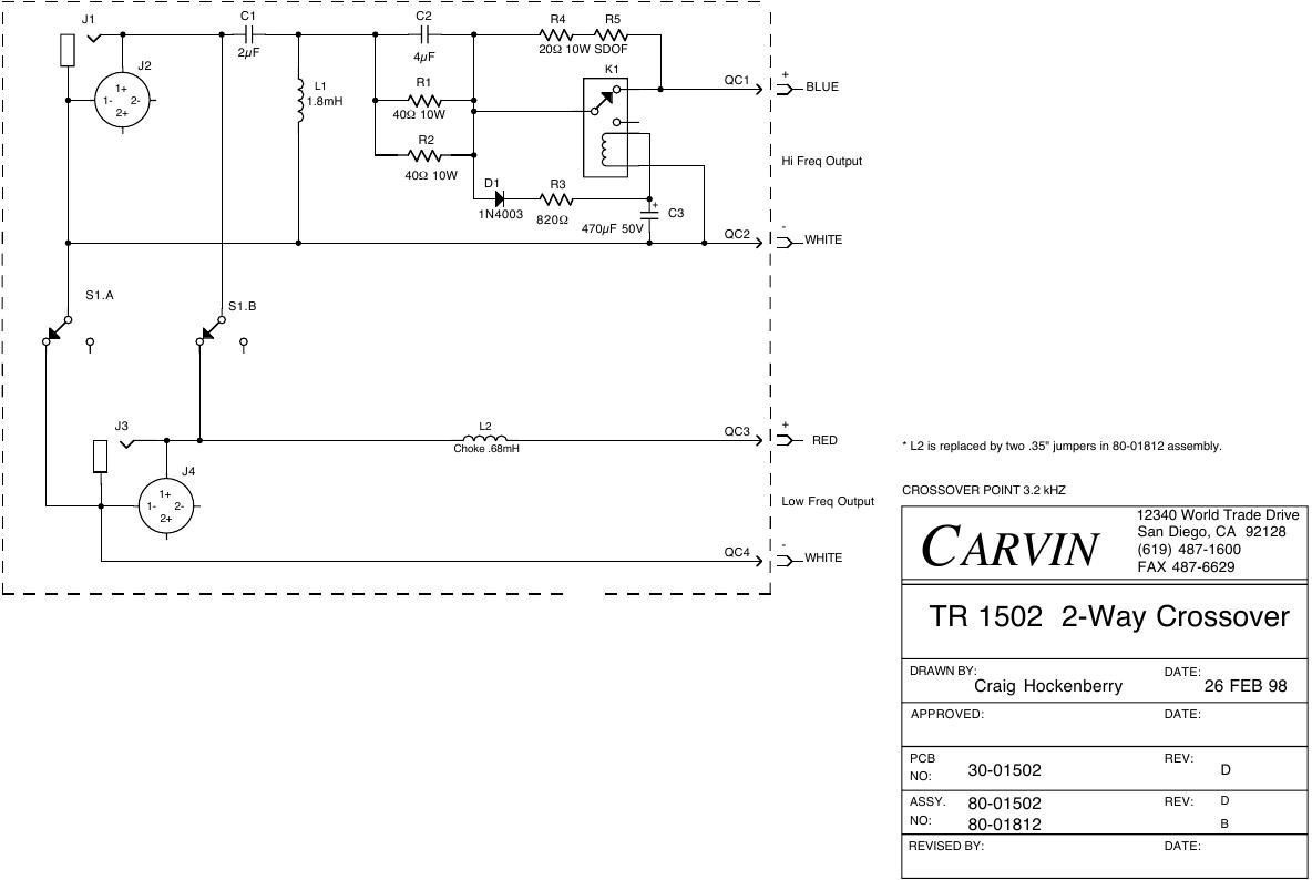 carvin tr 1502 passive crossover schematic