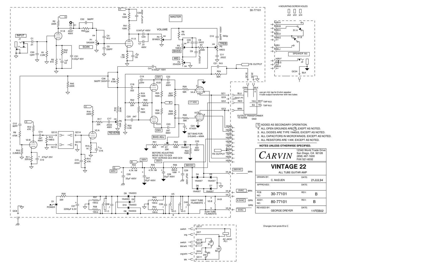 carvin vintage 22 schematic