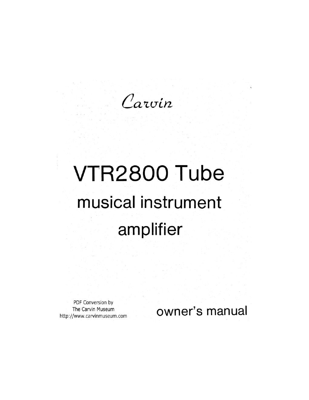 carvin vtr 2800 manual schematics