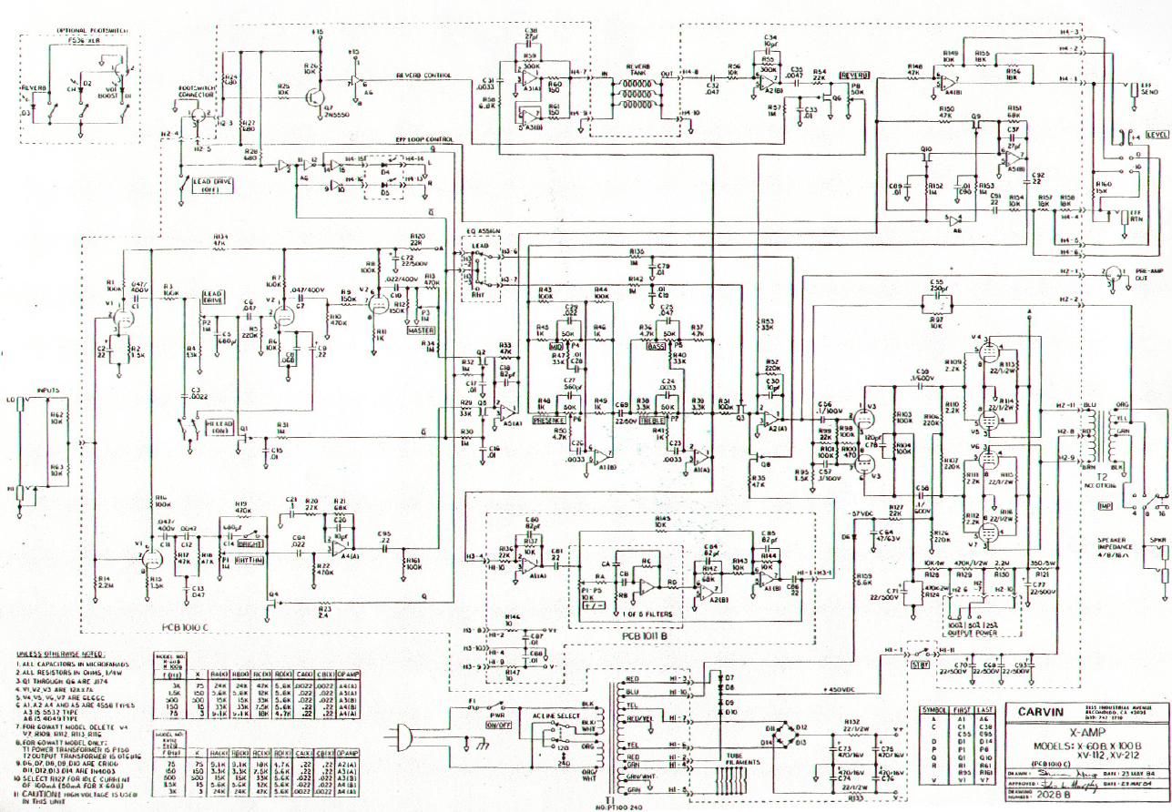 carvin x 100b 22 k carvinschematic