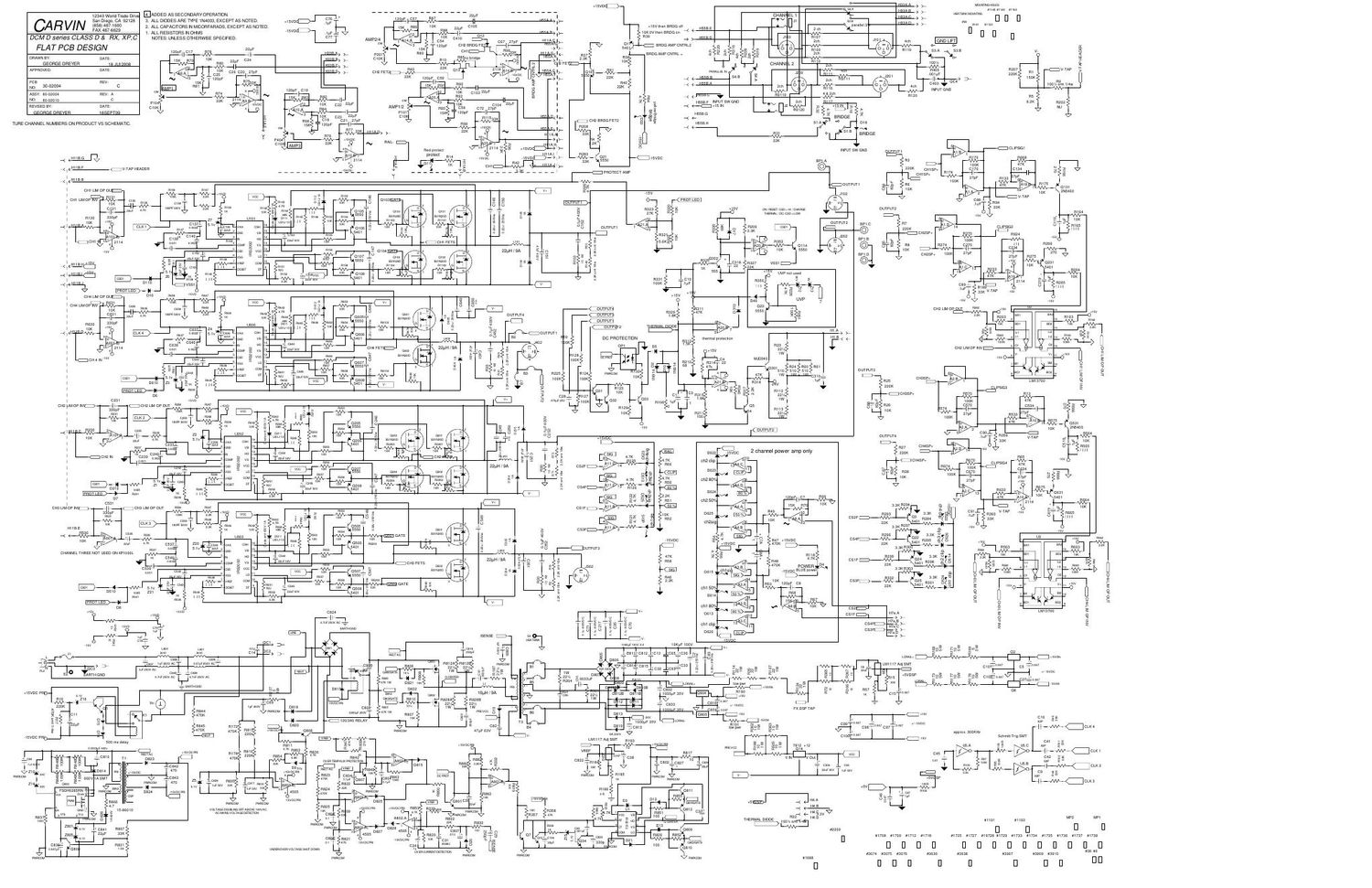 carvin xp 1000l dcm series power amp ps schematics