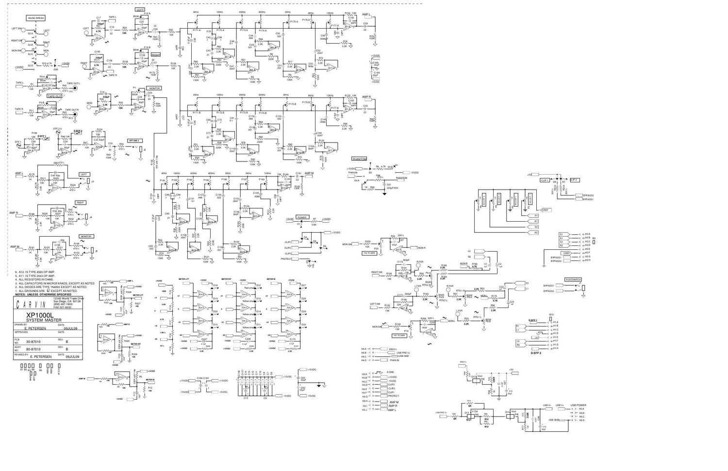 carvin xp 1000l preamp schematics