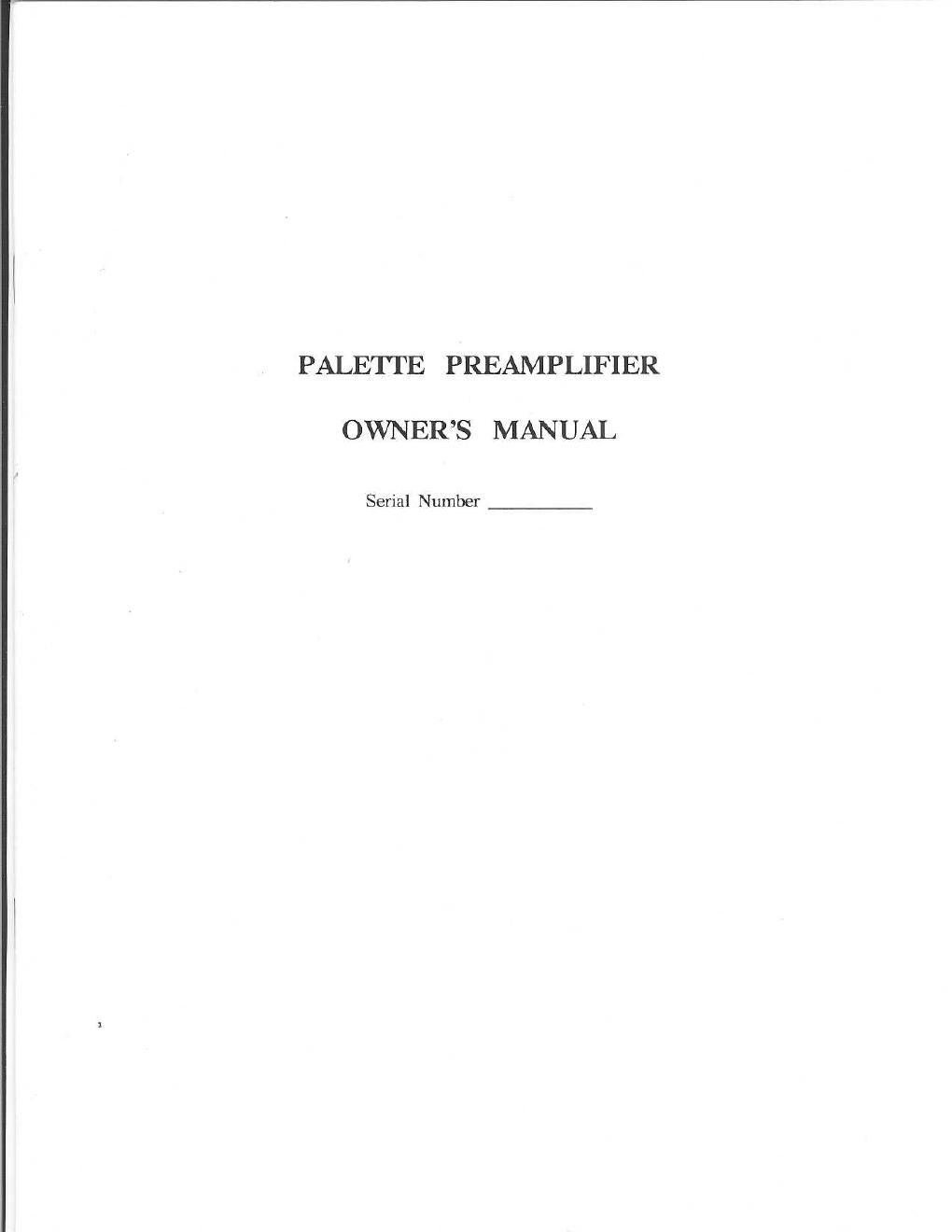 cello palette owners manual