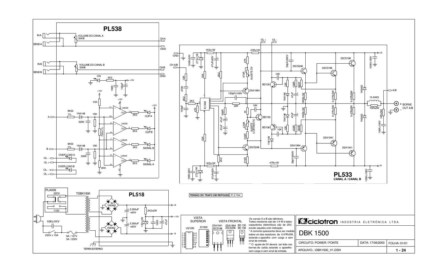 ciclotron dbk 1500 schematic