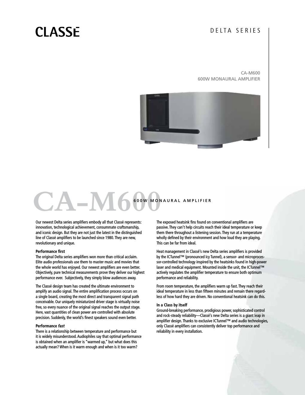 classe audio cam 600 brochure