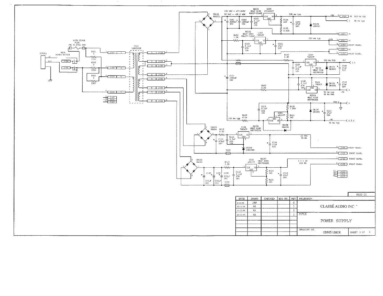 classe audio cdp 5 schematic