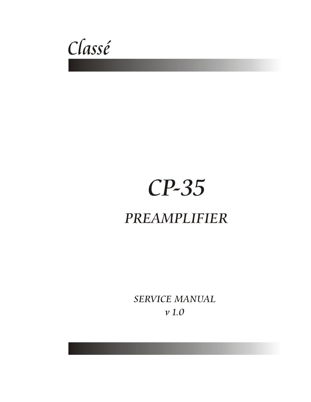 classe audio cp 35 service manual