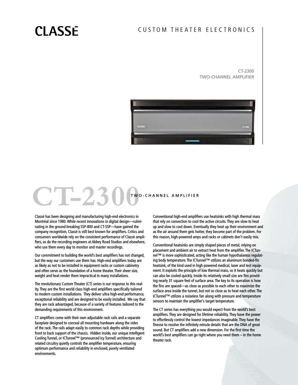 classe audio ct 2300 brochure