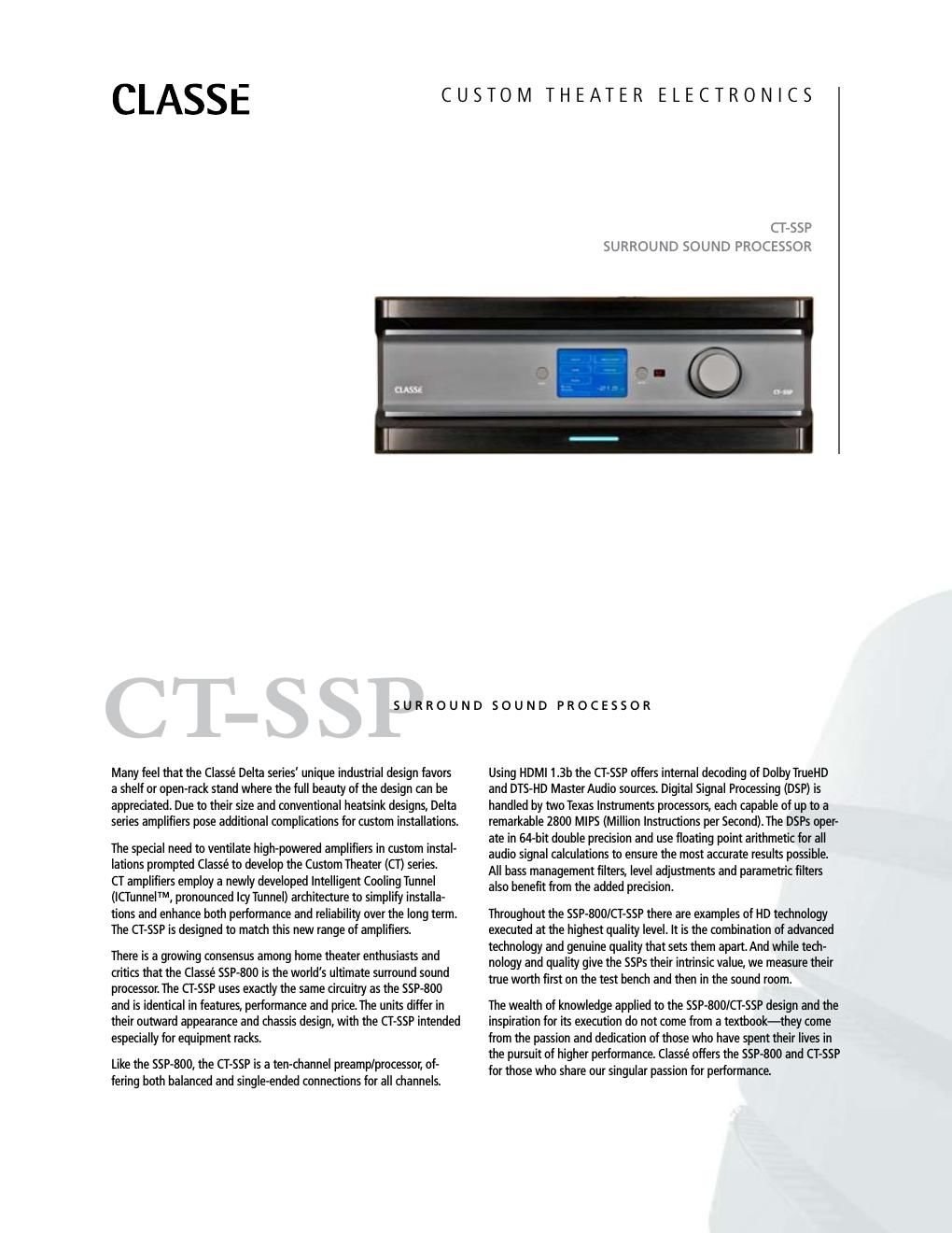 classe audio ctssp brochure