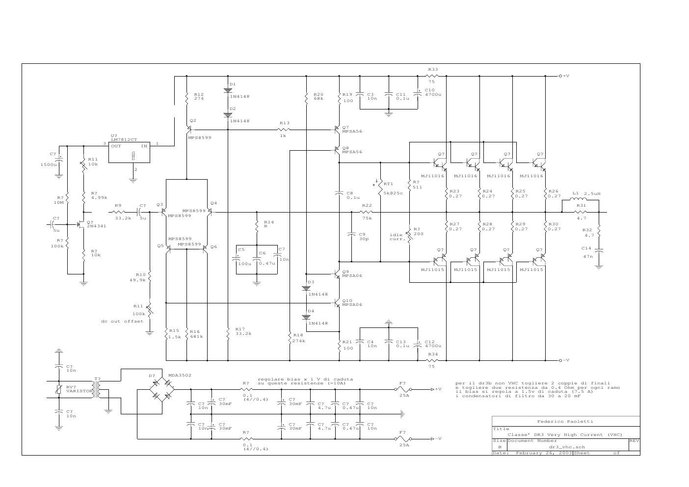 classe audio dr 3 vhc schematic