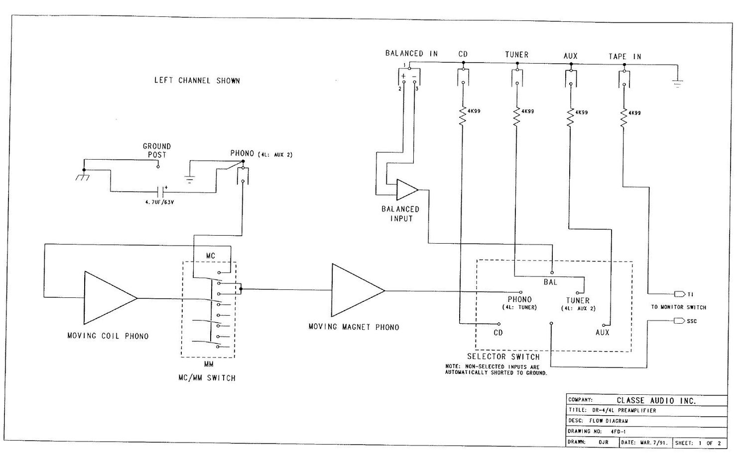 classe audio dr 4 schematics