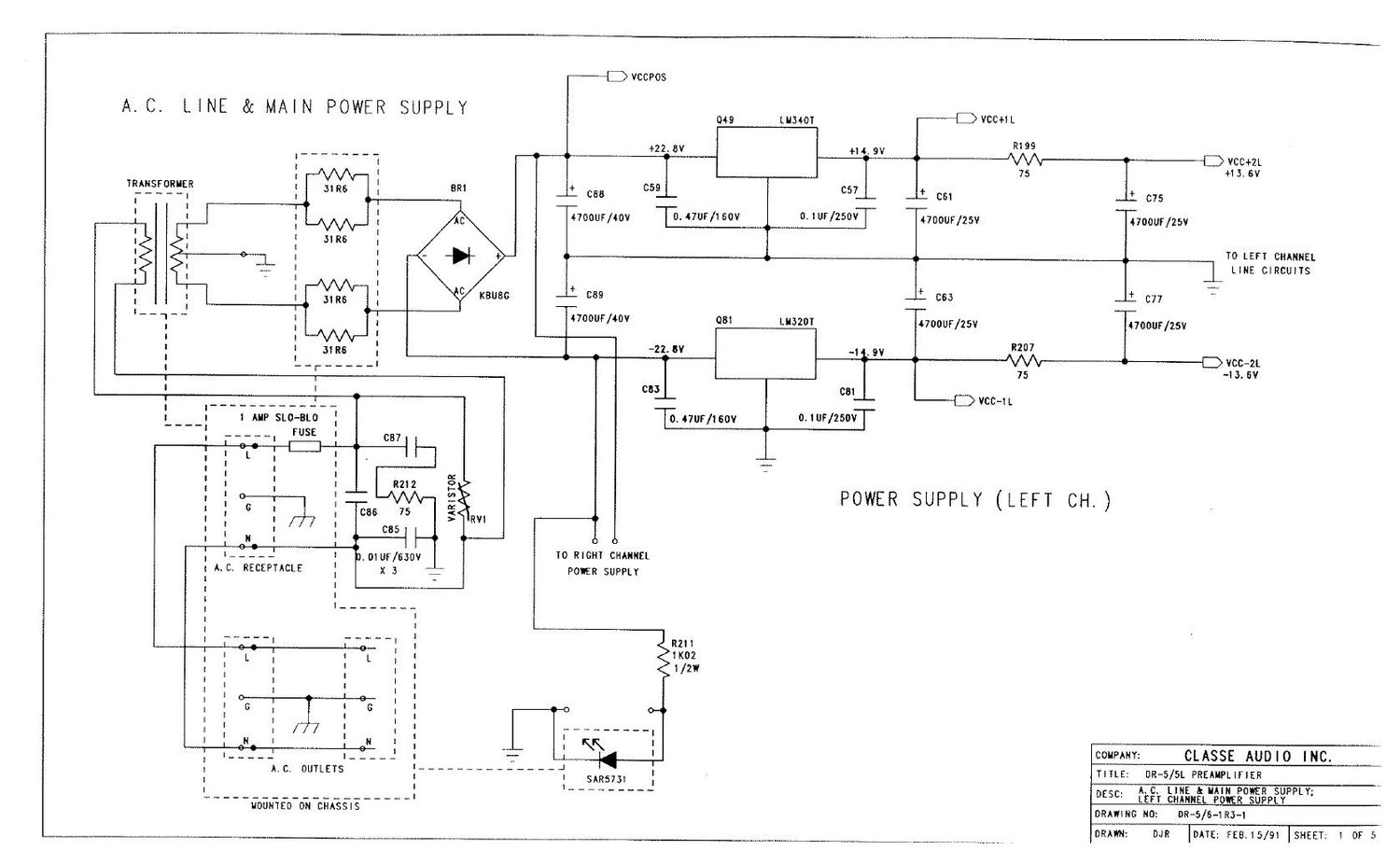 classe audio dr 5 schematic