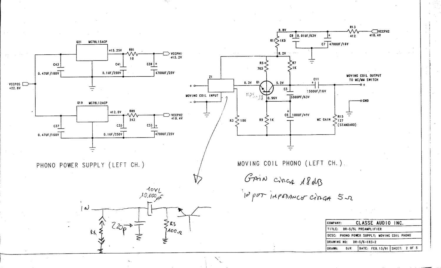 classe audio dr 5 schematics