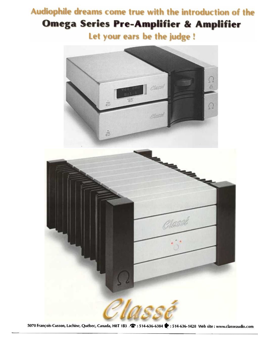 classe audio omega stereo brochure