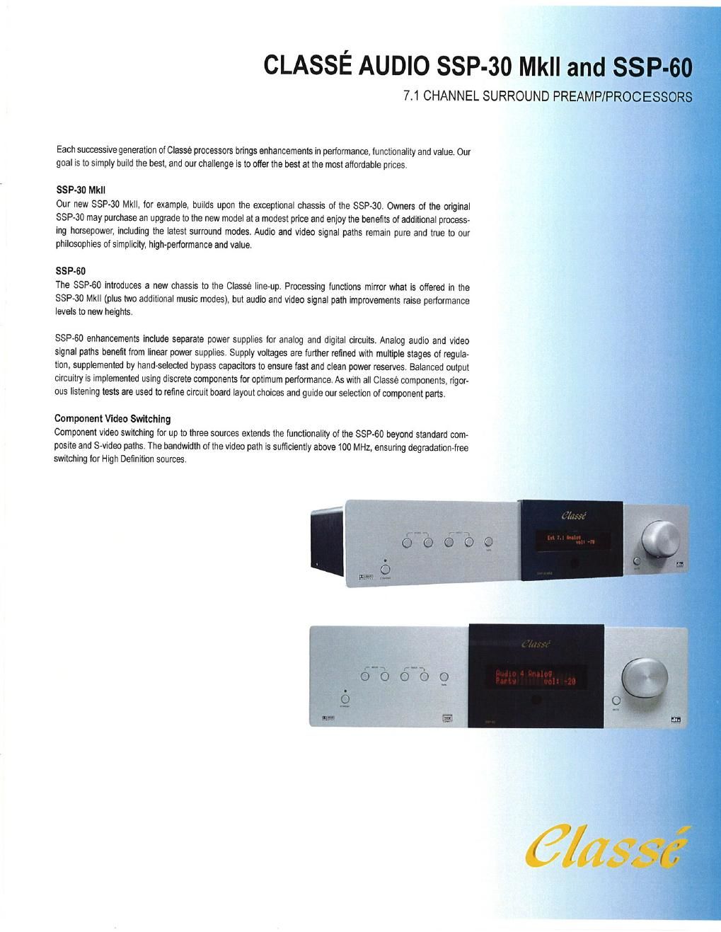 classe audio ssp 30 mk2 brochure