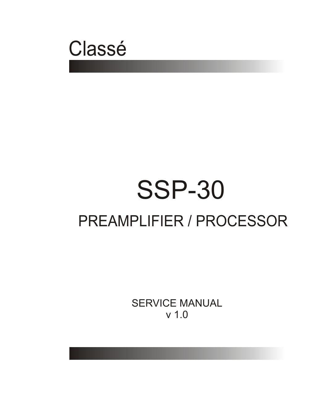 classe audio ssp 30 service