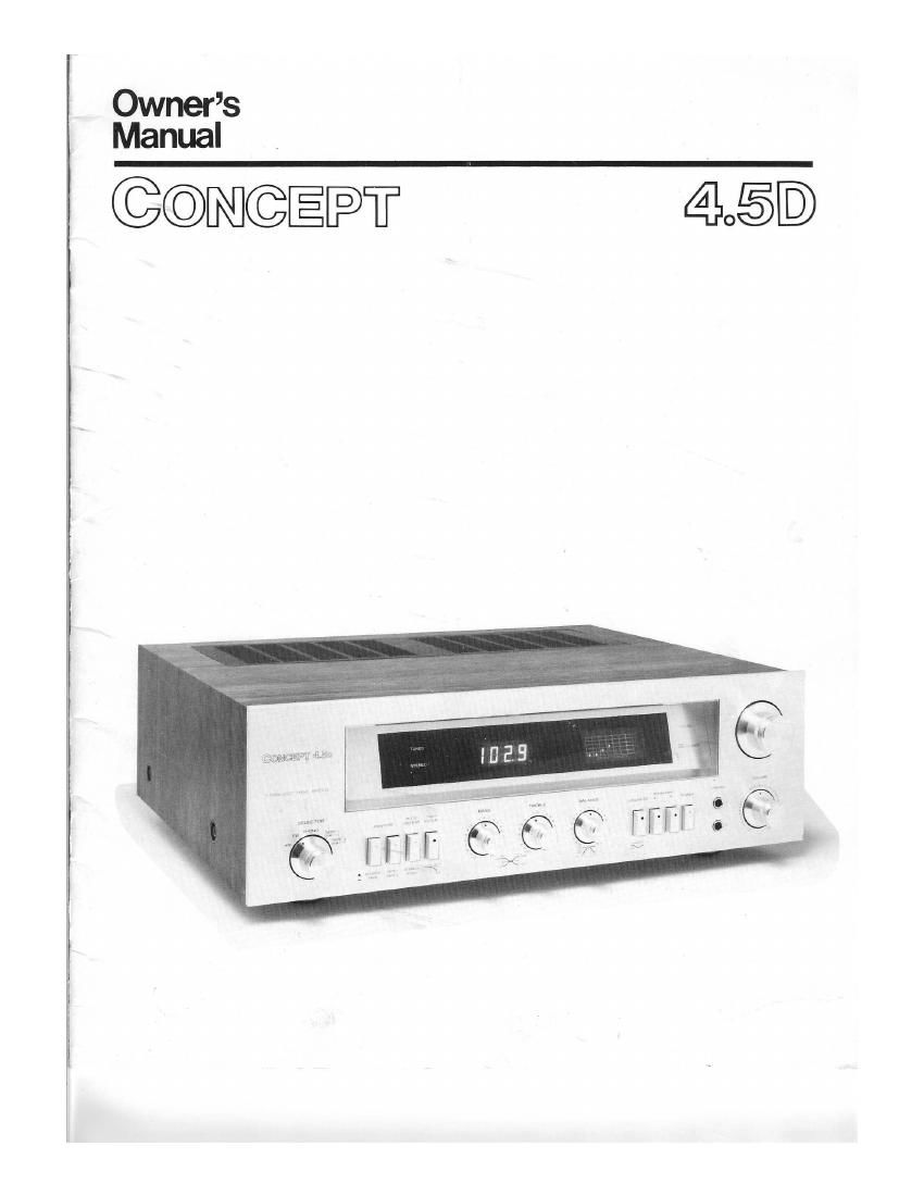 concept 4 5d owners manual