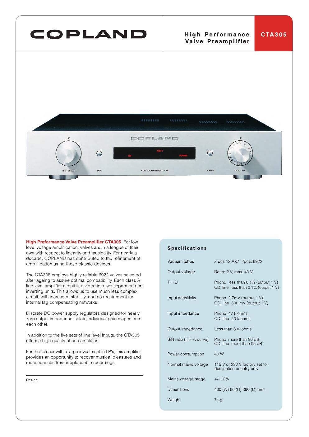 copland cta 305 brochure