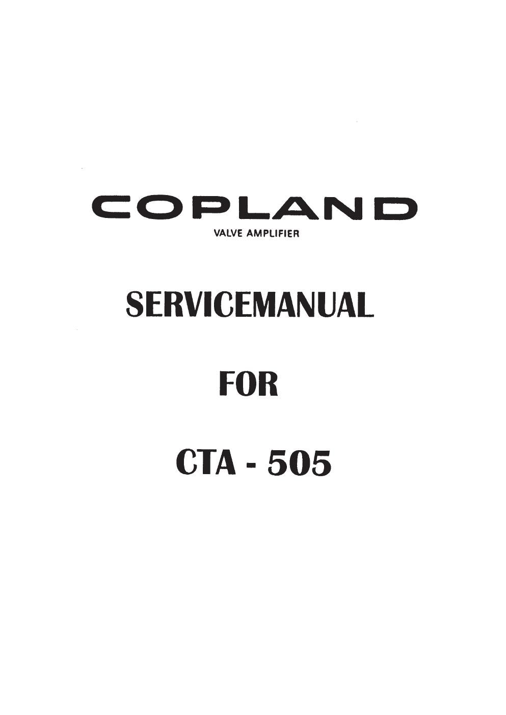 copland cta 505 service manual