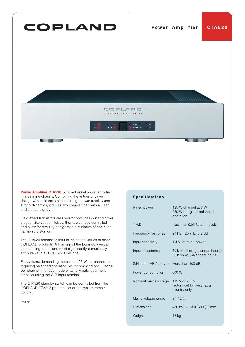 copland cta 520 brochure