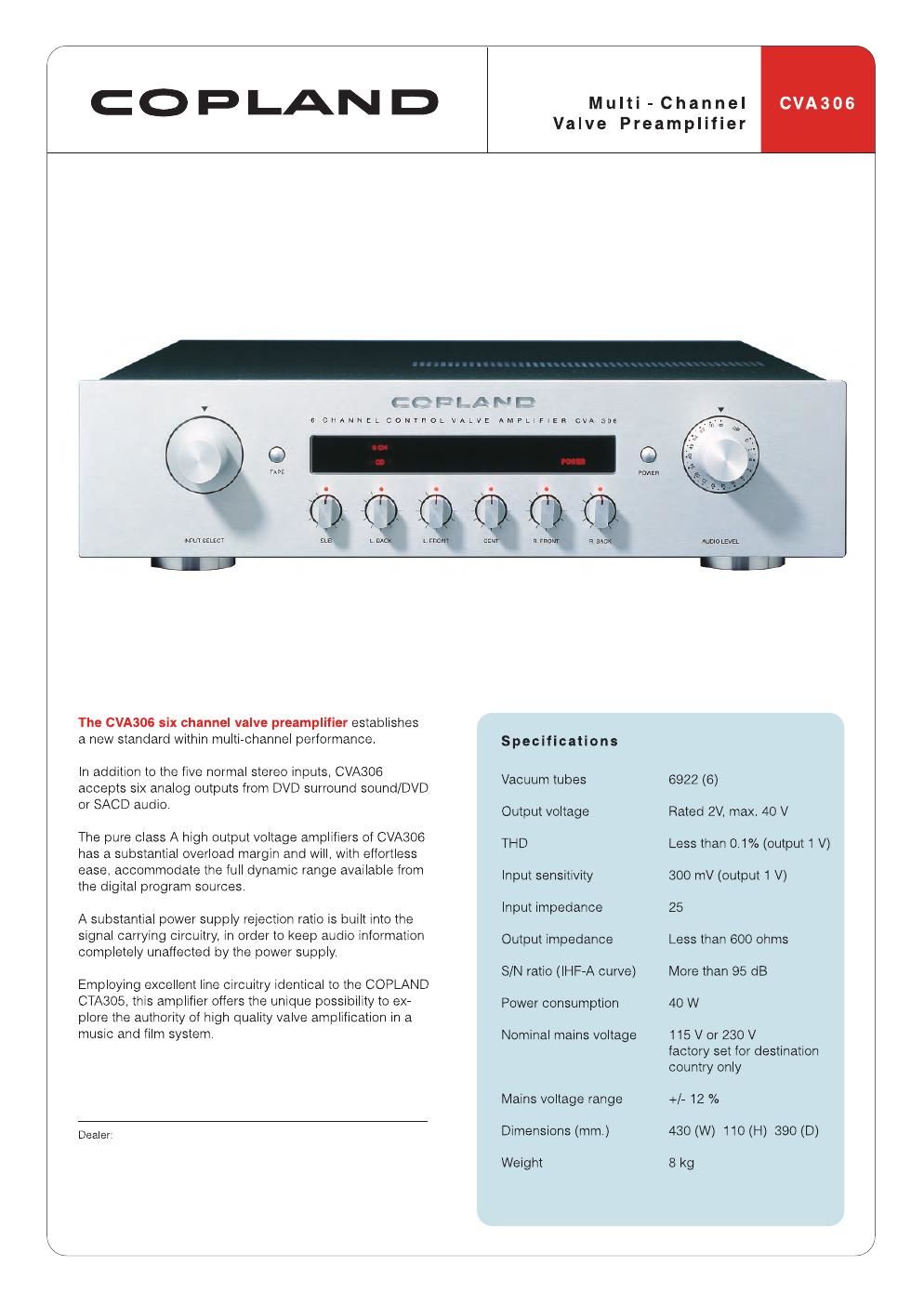 copland cva 306 brochure