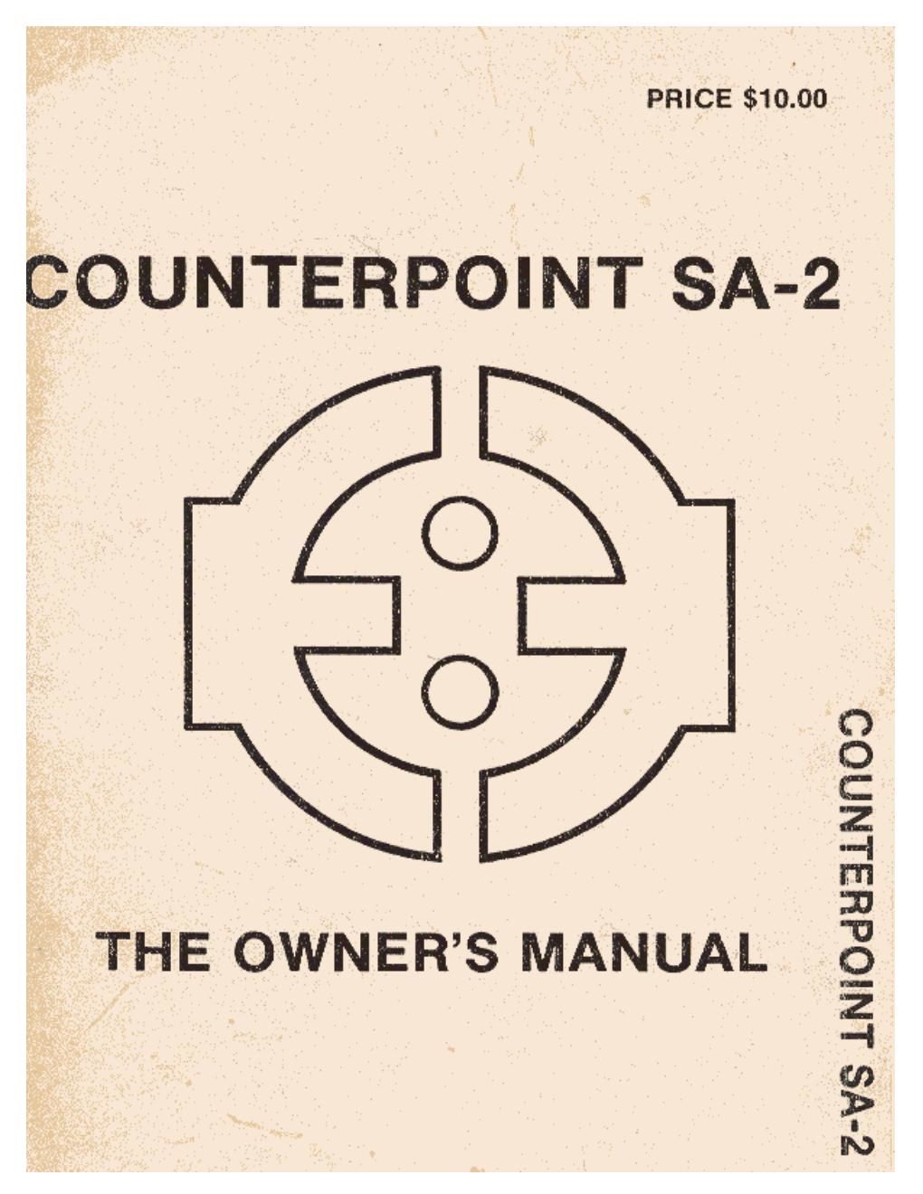 counterpoint sa 2 owners manual