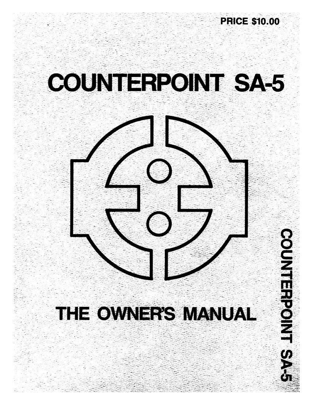 counterpoint sa 5 owners manual
