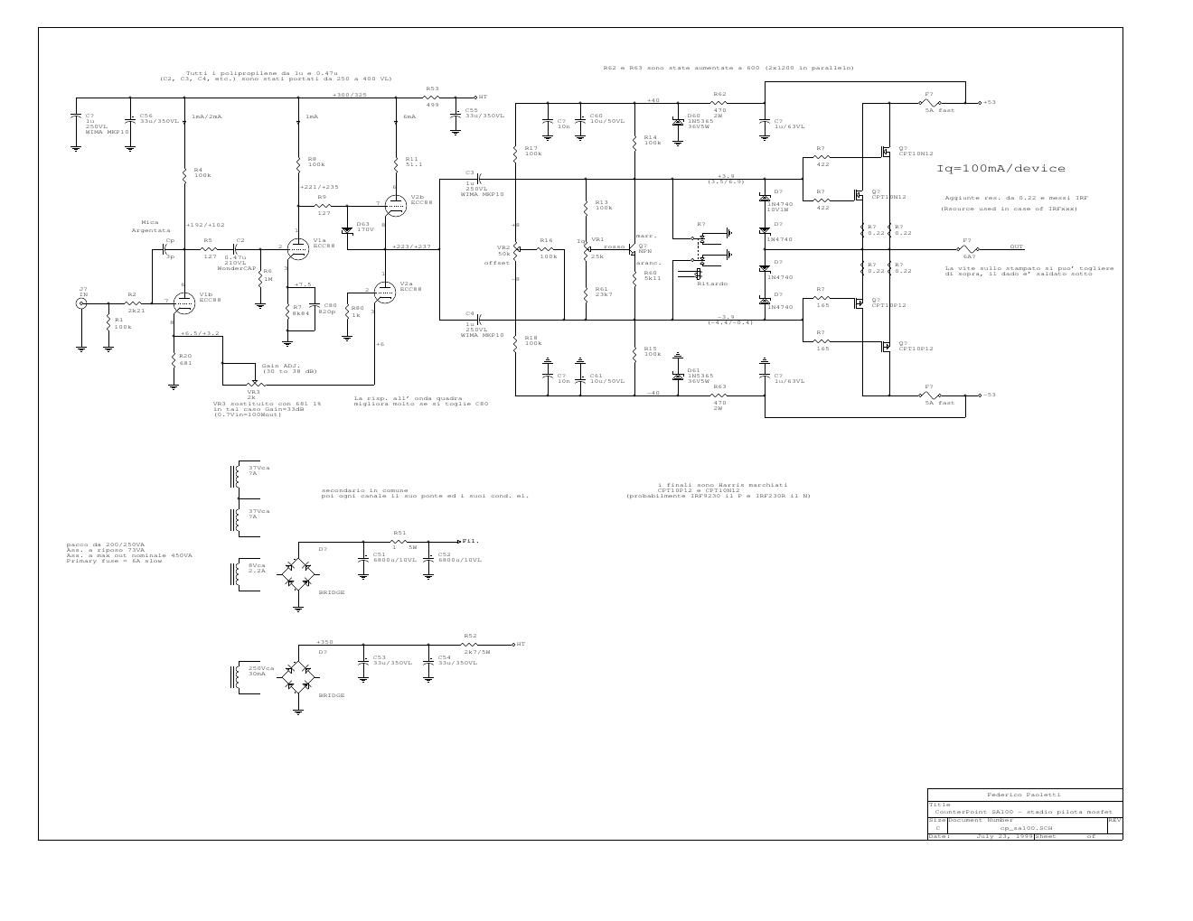 counterpoint sa100 valve amplifier