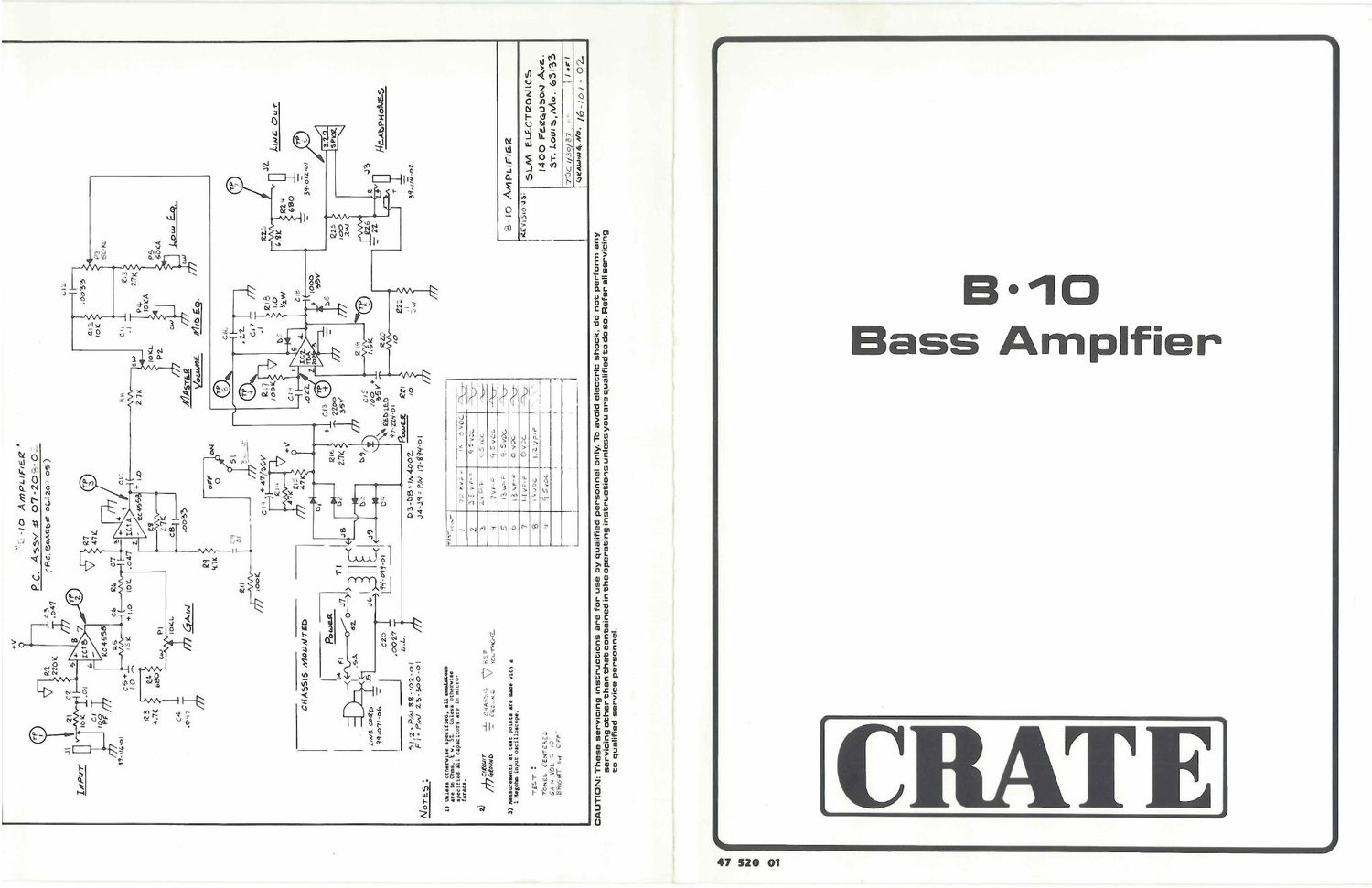 Crate B 10 Manual Schematic