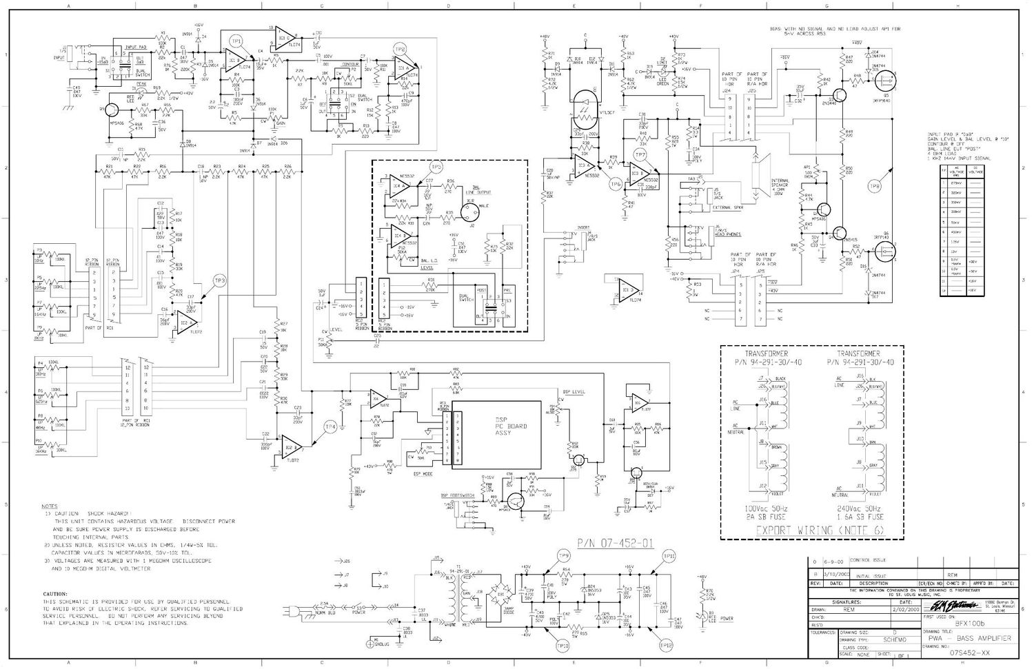 Crate BFX 100b 07S452 Schematic