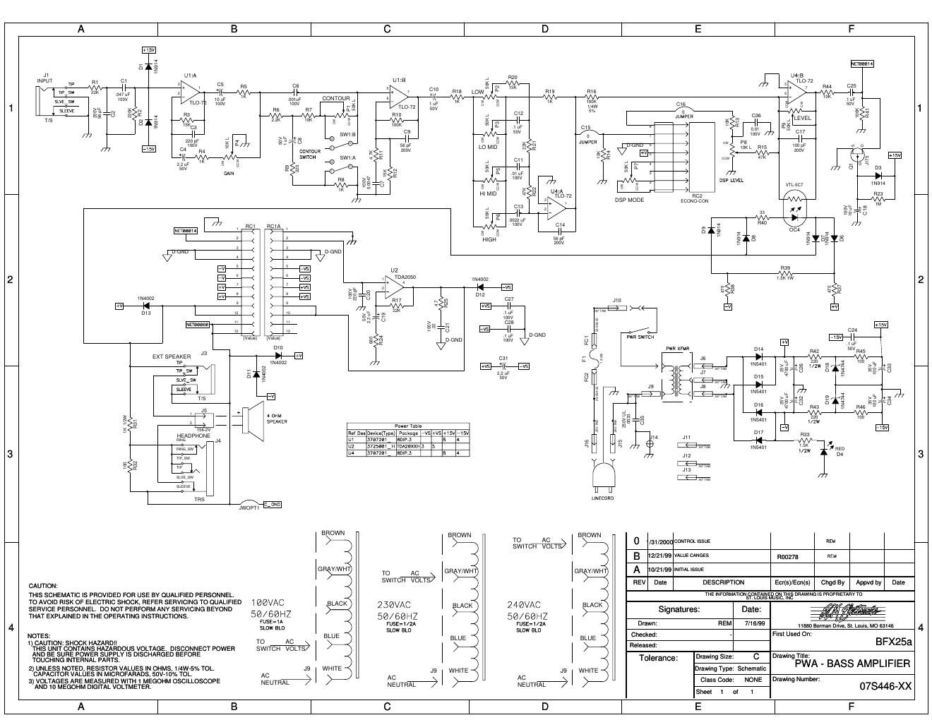 Crate BFX 25a 07S446 Schematic