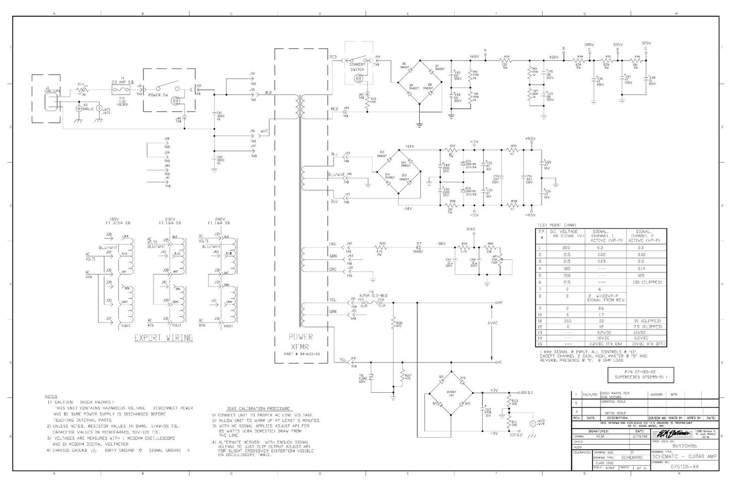 Crate BV 120HBb 07S105 Schematics