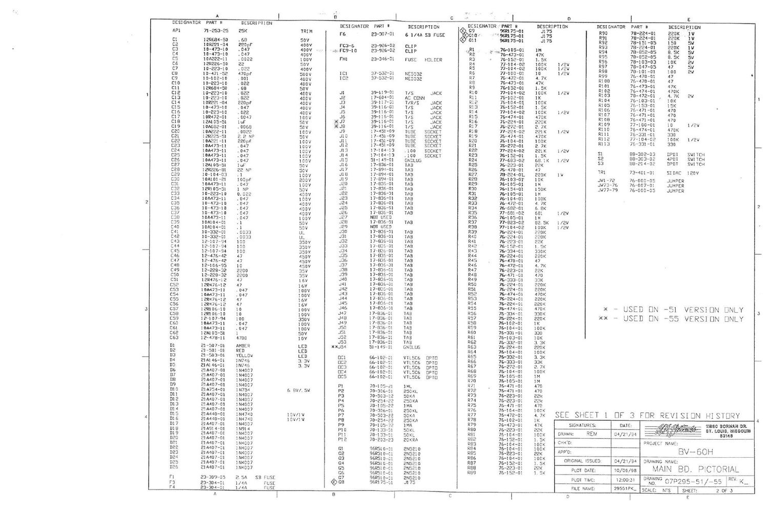 Crate BV 60H 07S295 Schematics
