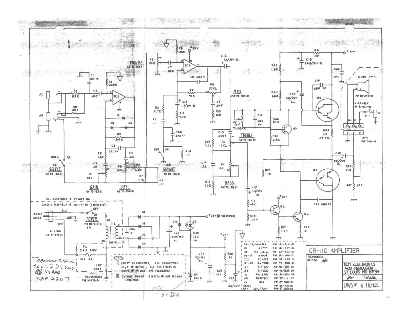 Crate CR 110 Schematic