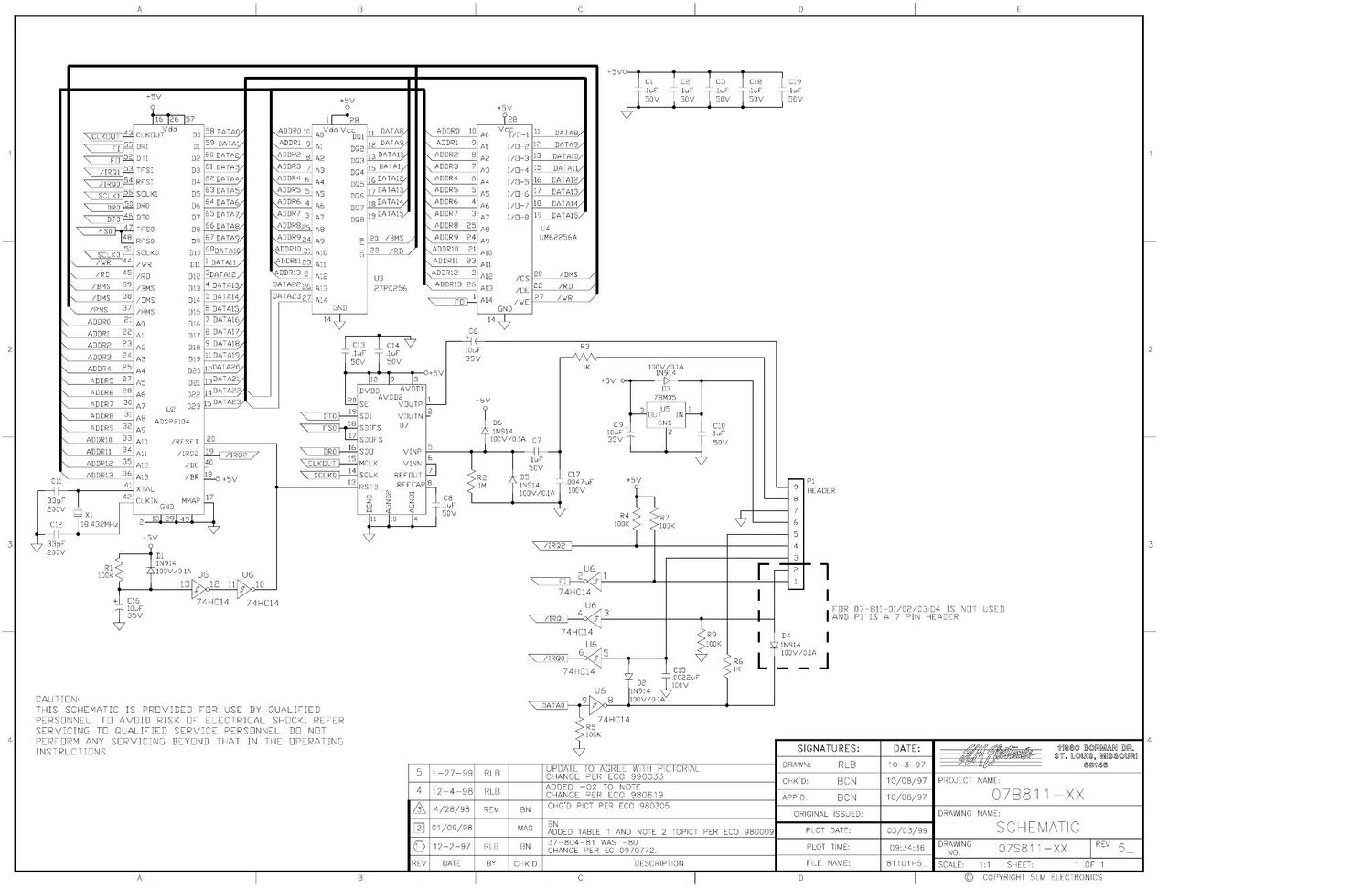 Crate DSP Amp Effects 07B811 Schematic