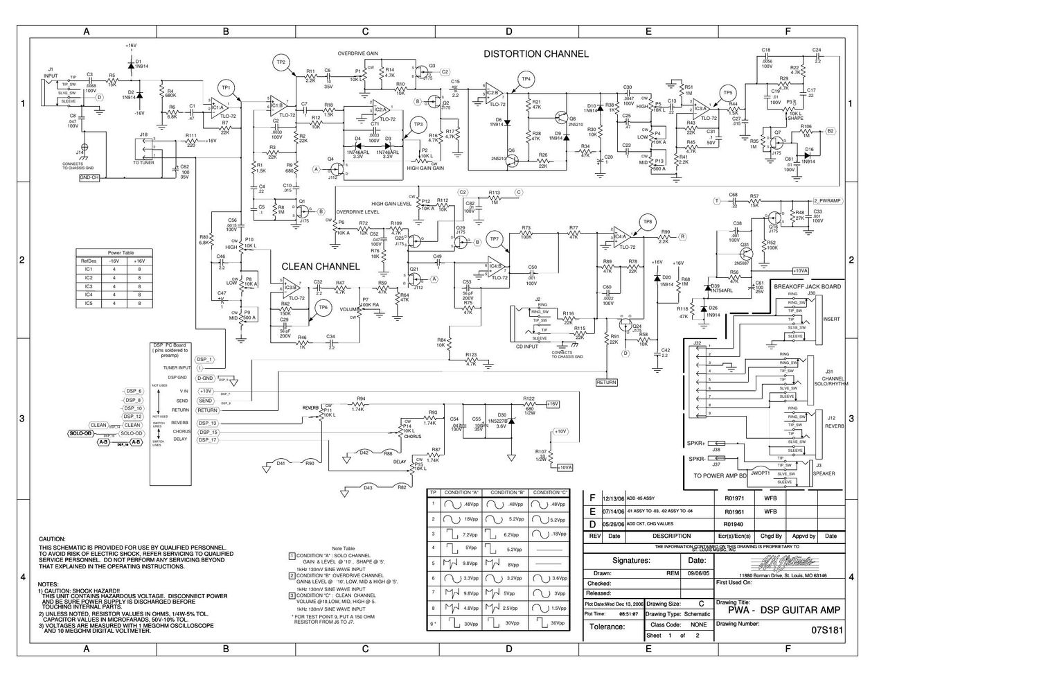 Crate FW65 FW120 FW120H 07S181 Schematics