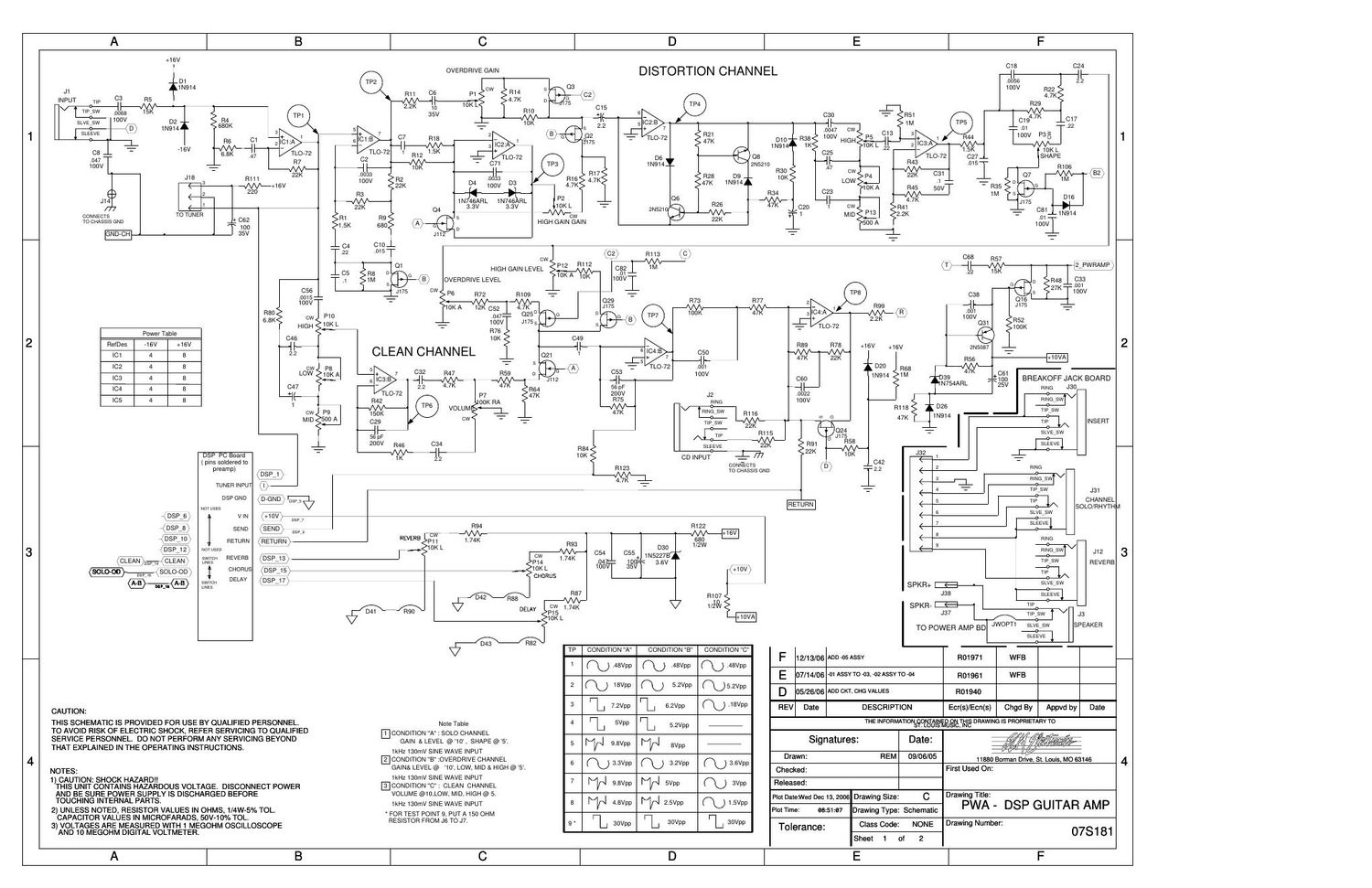 Crate FW65 FW120 FW120H 07S181 Schematics