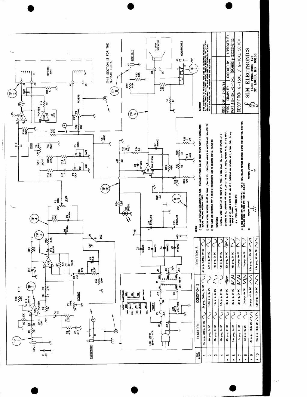 Crate G 10XL G 15XL Schematic