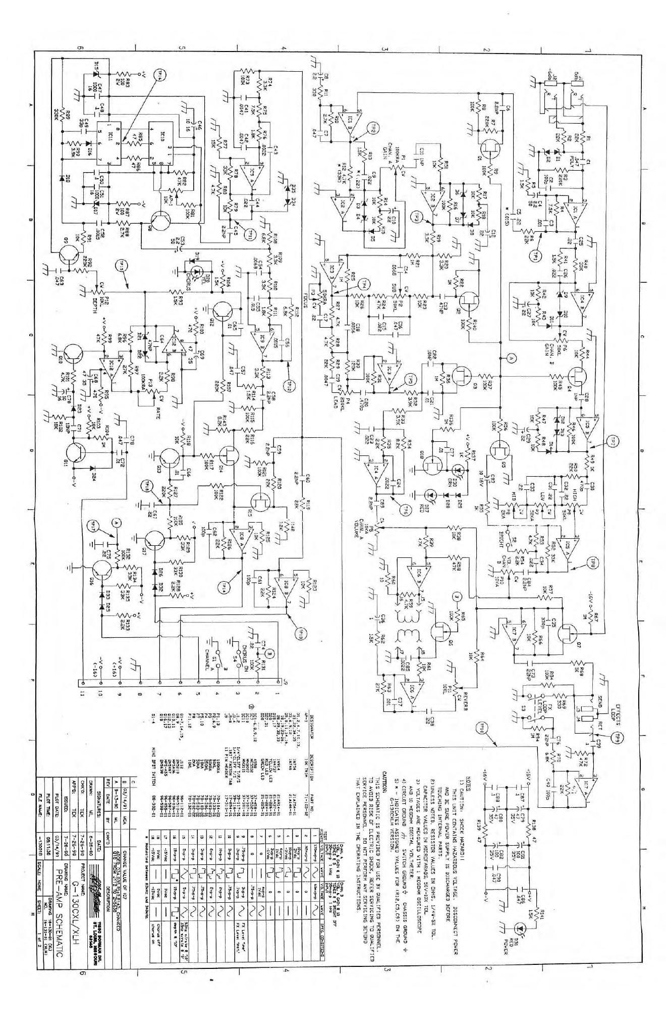 Crate G 130CXL G 130CXLH Schematics