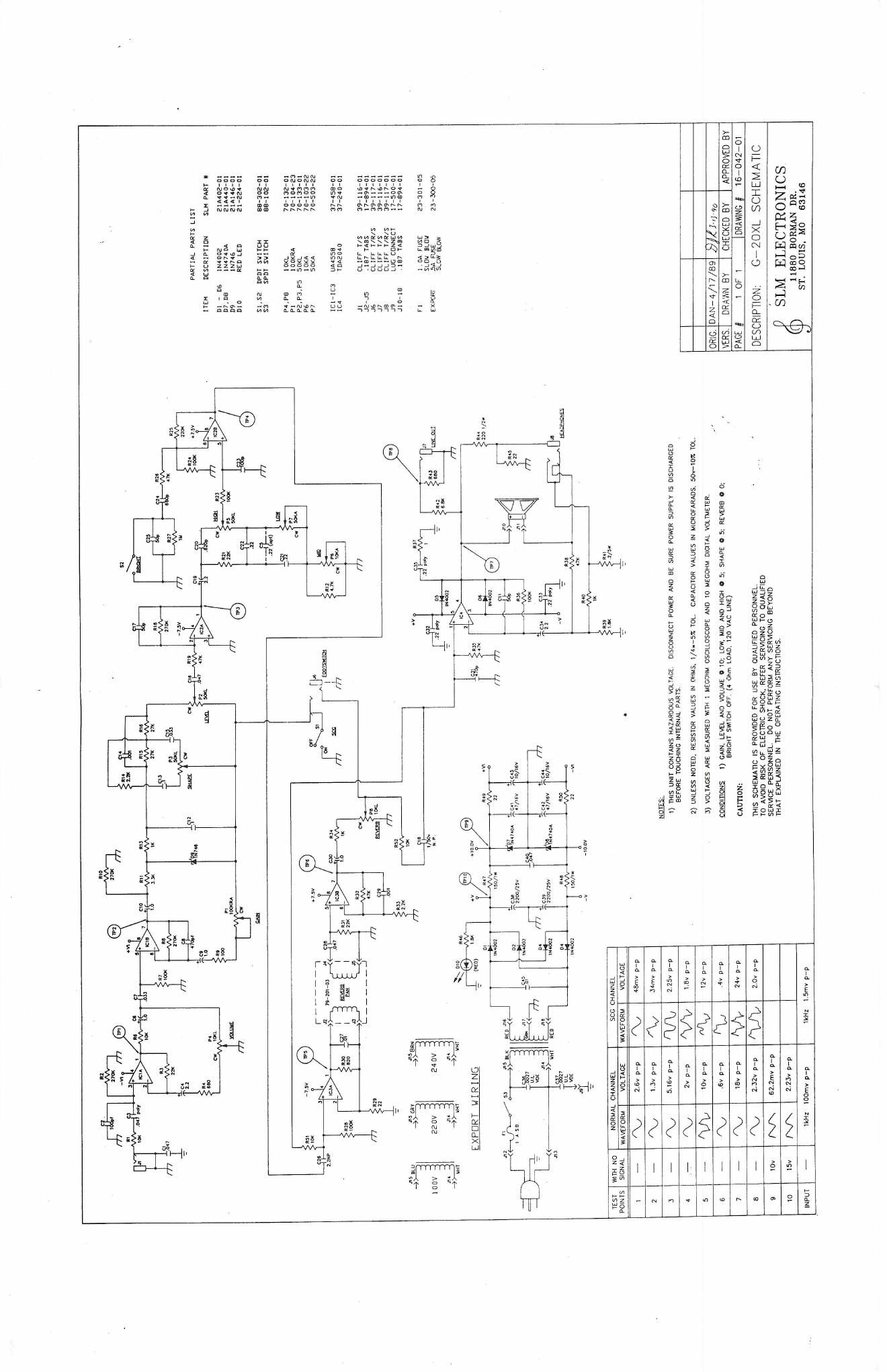 Crate G 20XL Schematic