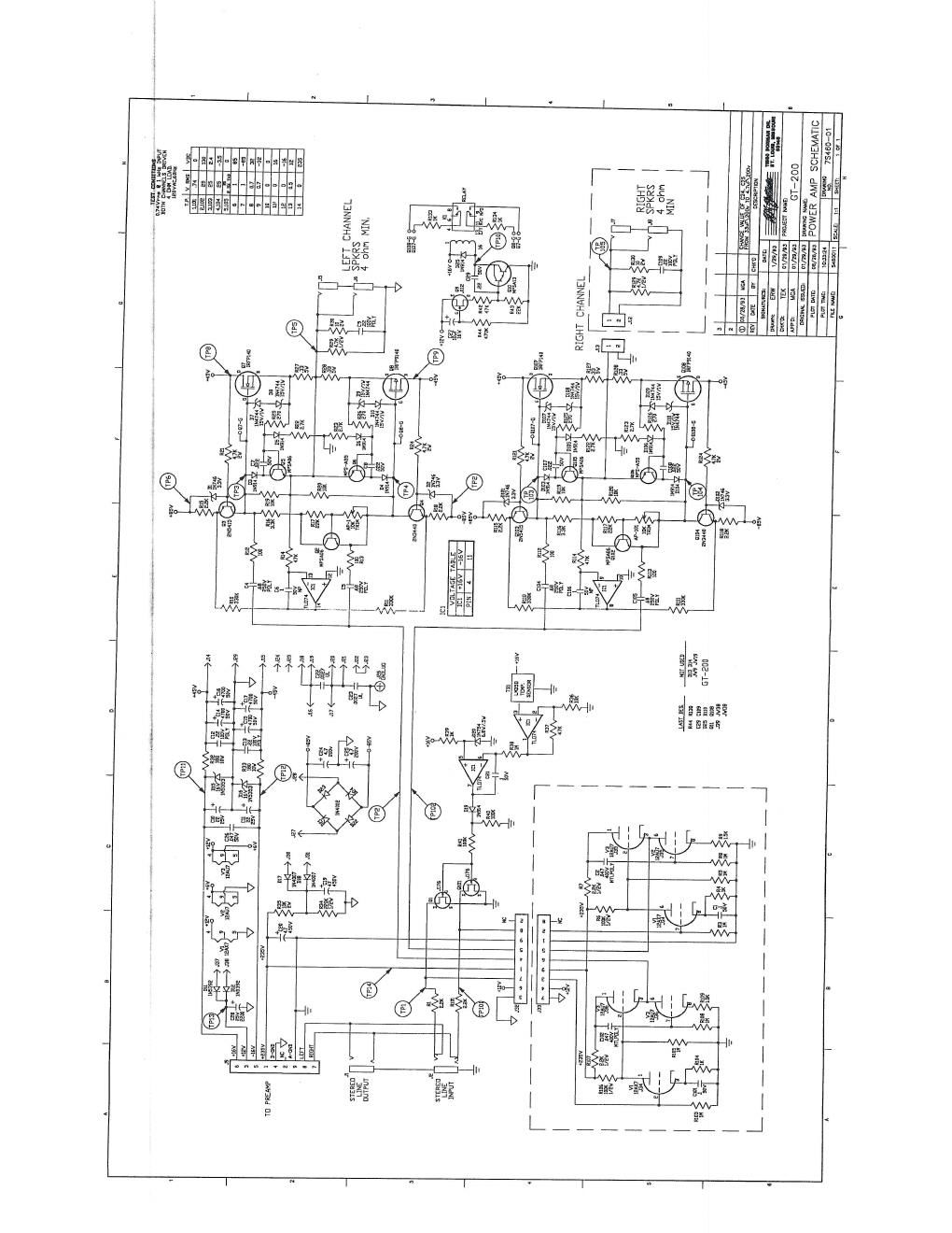 Crate GT 200 Power Amp 07S460 Rev 1 Schematic