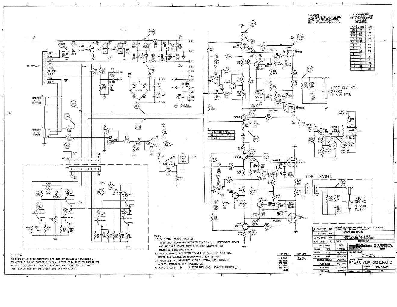 Crate GT 200 Power Amp 07S460 Rev 2 Schematic