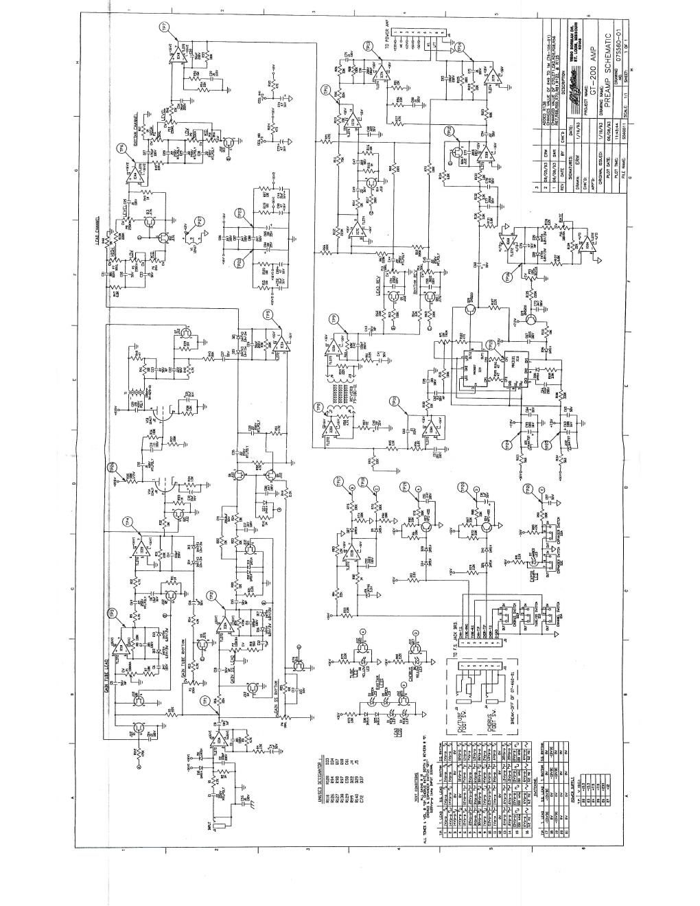 Crate GT 200 Preamp 07S560 Schematic