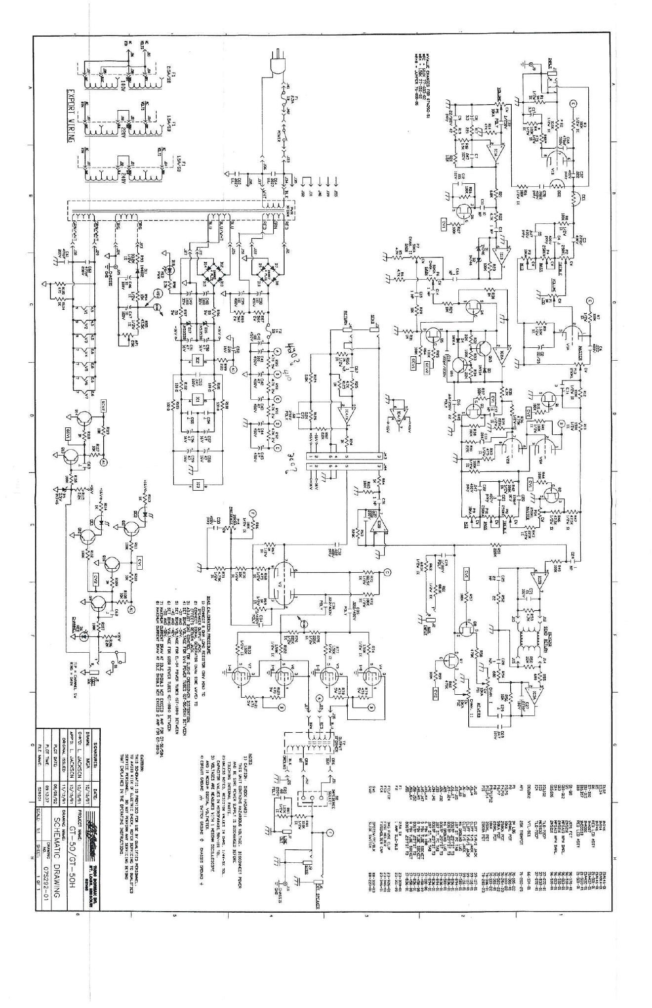 Crate GT 50 07S292 Schematic