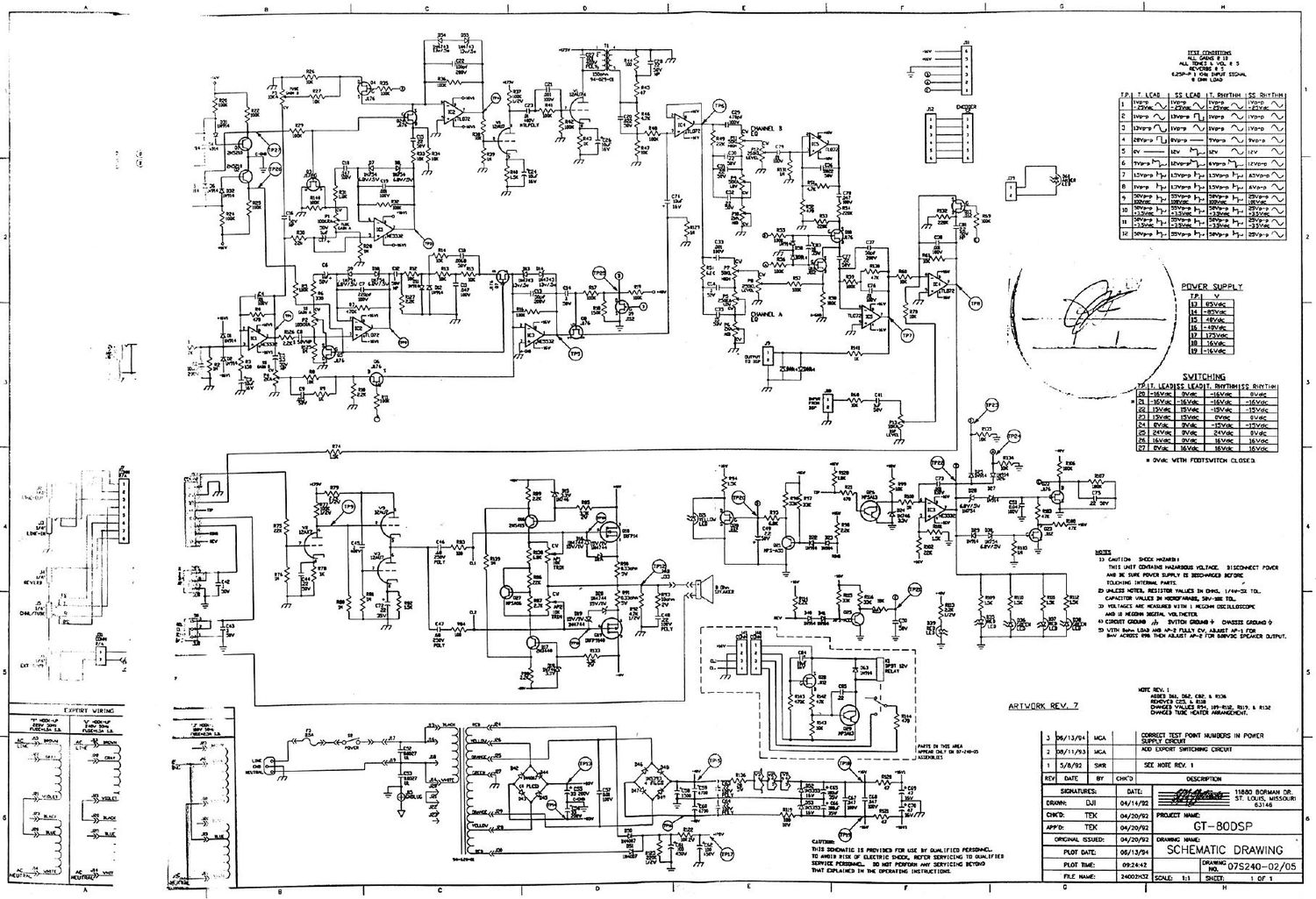 Crate GT 80DSP 07S240 02 Schematic