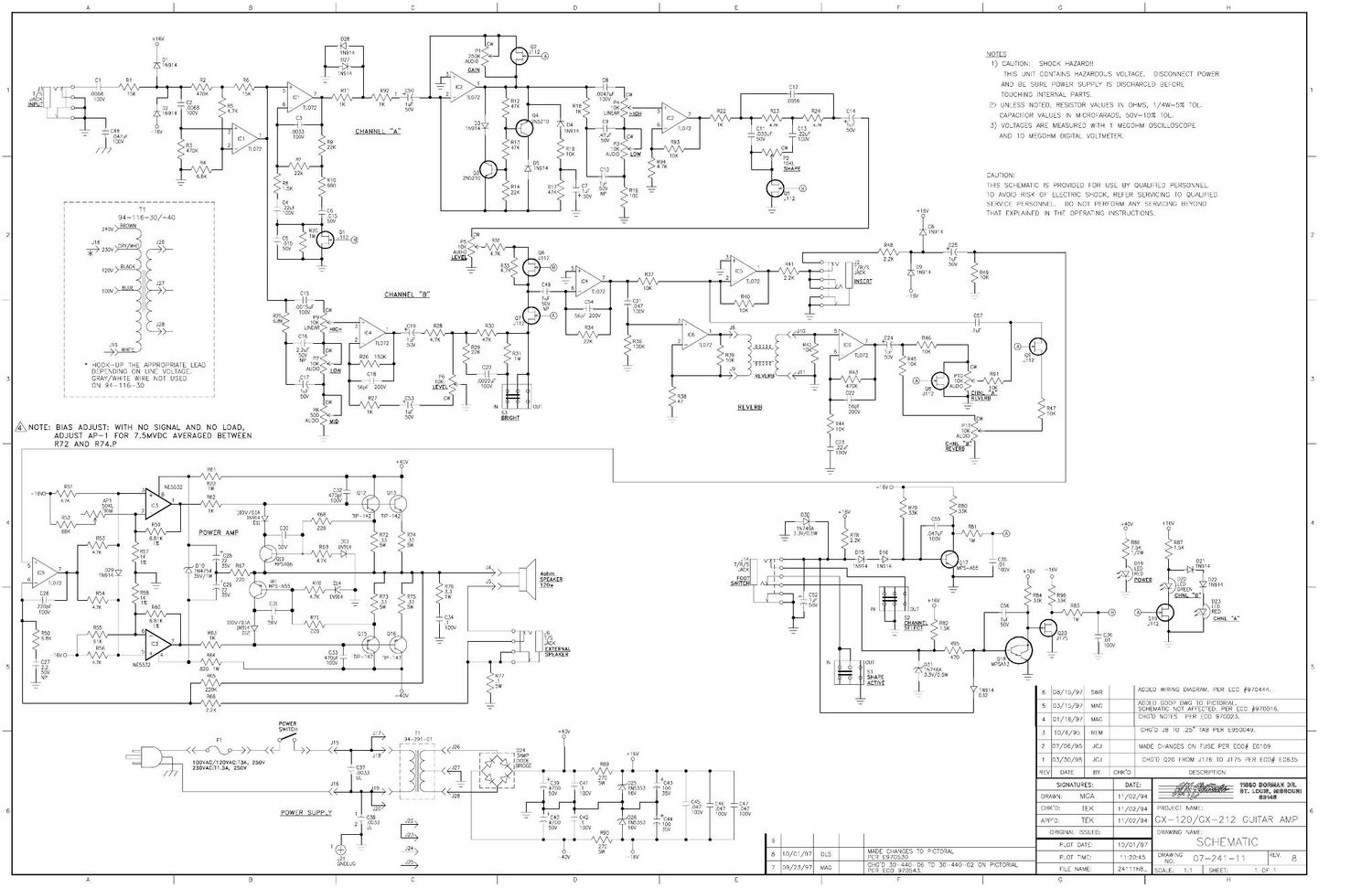 Crate GX 120 GX 212 Schematic