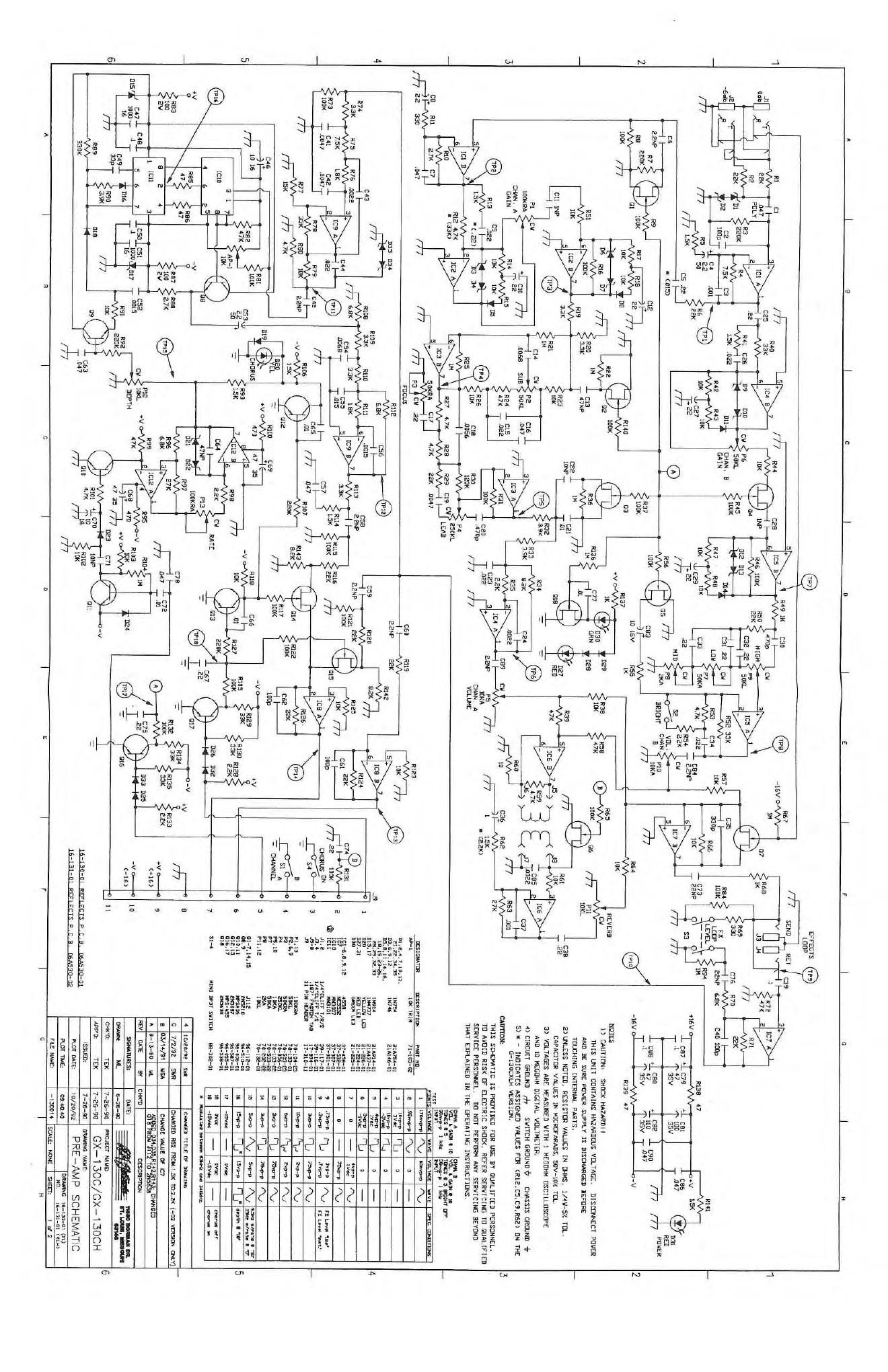 Crate GX 130C GX 130CH Schematics