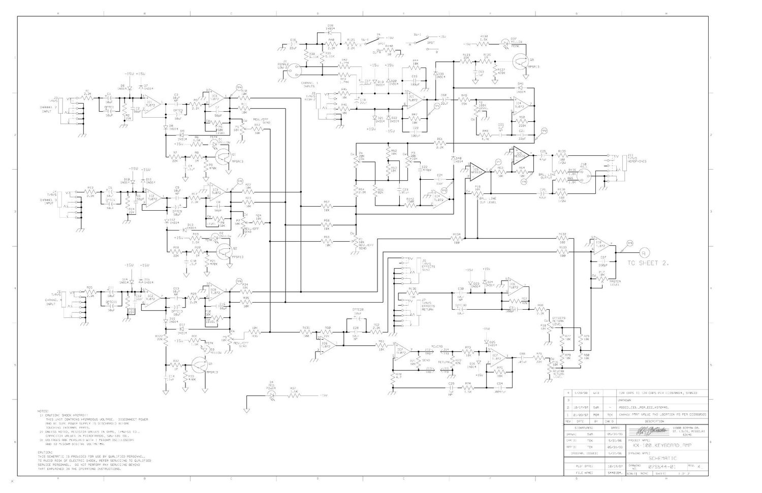 Crate KX 100 07S544 Schematics