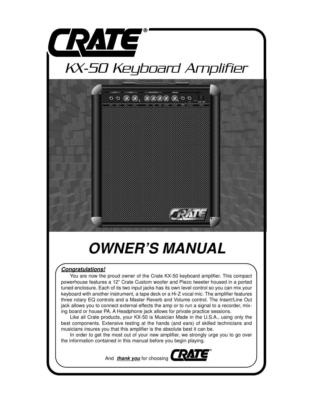 crate kx 50 manual en