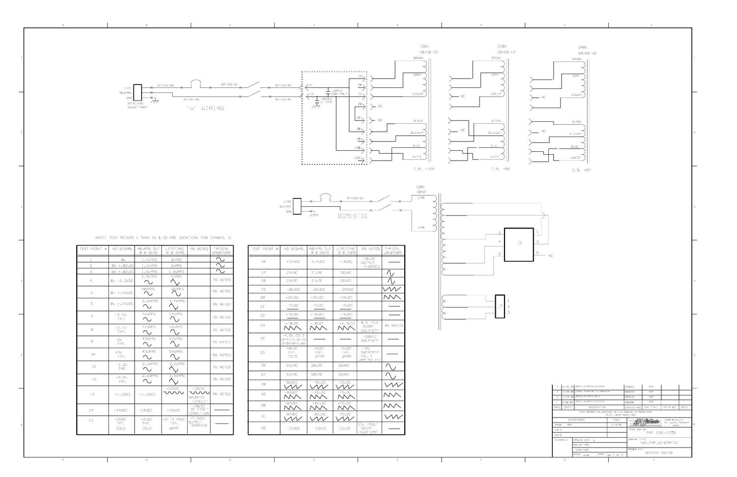 Crate SPA1400C RMA1601 1650 Power Amplifier Schematics